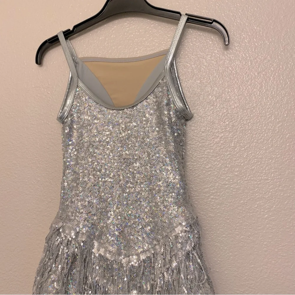 Weissman Dance Costume silver fringe jazz Broadway flapper Little Swing 10147 SA